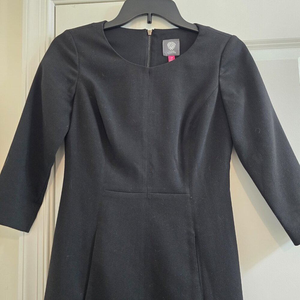 Vince Camuto Black Crepe A-Line Dress - Picture 5 of 11
